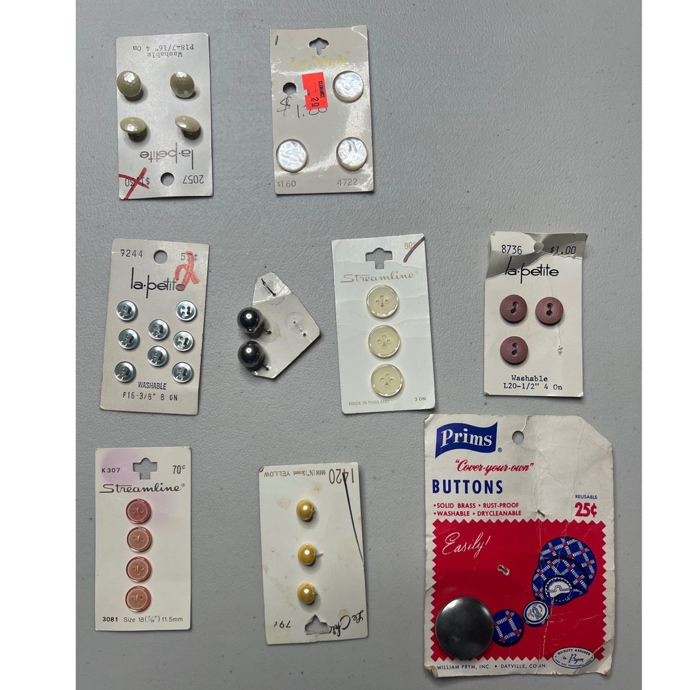 Vintage Sewing Button Lot La Petite Streamline Le‎ Chic Prims Mixed Sizes Colors
